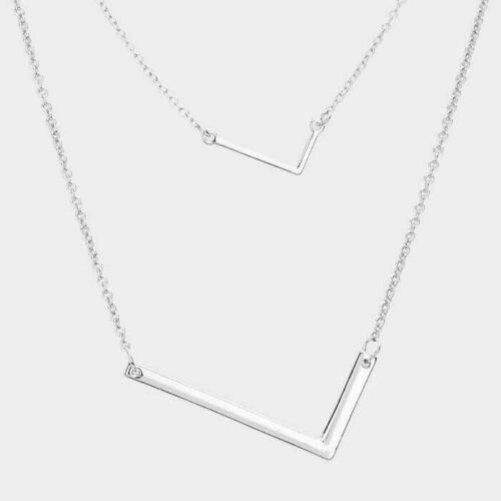 Initial Necklace PICK LETTER Letter Monogram 2 Necklaces SILVER